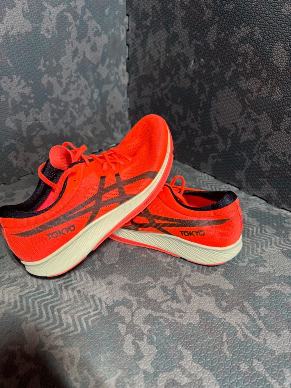 Asics Metaracer Tokyo Neon Orange Racing Sneakers mens size 10